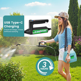 VAXMAY rechargeable handle supports cordless spraying sessions.