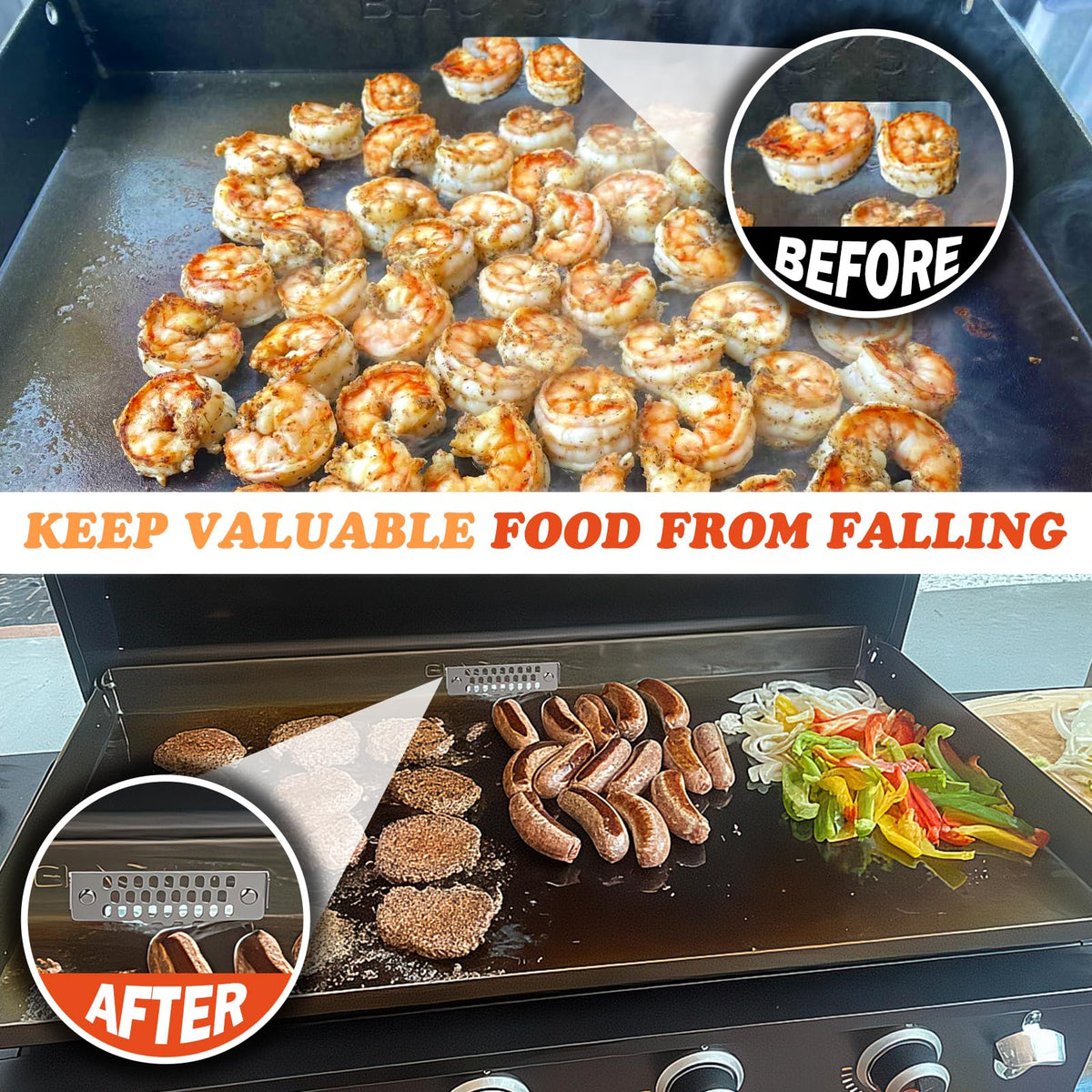 Vayagarden grease gate compatible with Blackstone griddles for versatile outdoor cooking