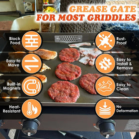 Vayagarden grease gate with movable design for easy debris management during cooking