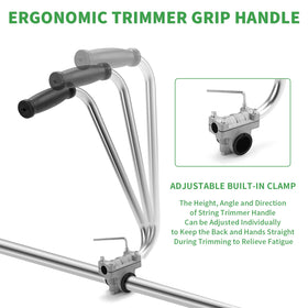 Adjustable clamp lets you tailor height and angle for a natural grip