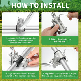 Includes washers, clamp, and tool for quick installation
