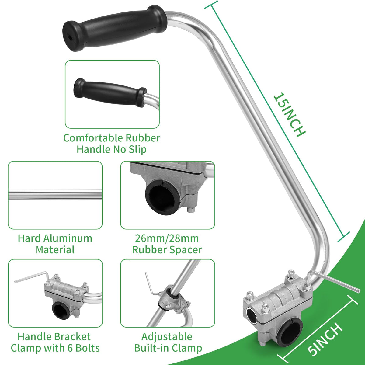 Non-slip rubber grip maintains control in damp conditions