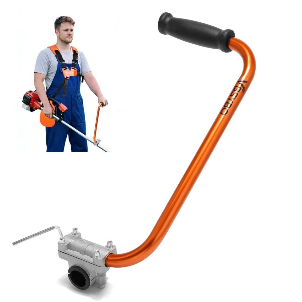 VBSYBO weed eater handle extension with back-saver ergonomic grip for comfortable trimming.