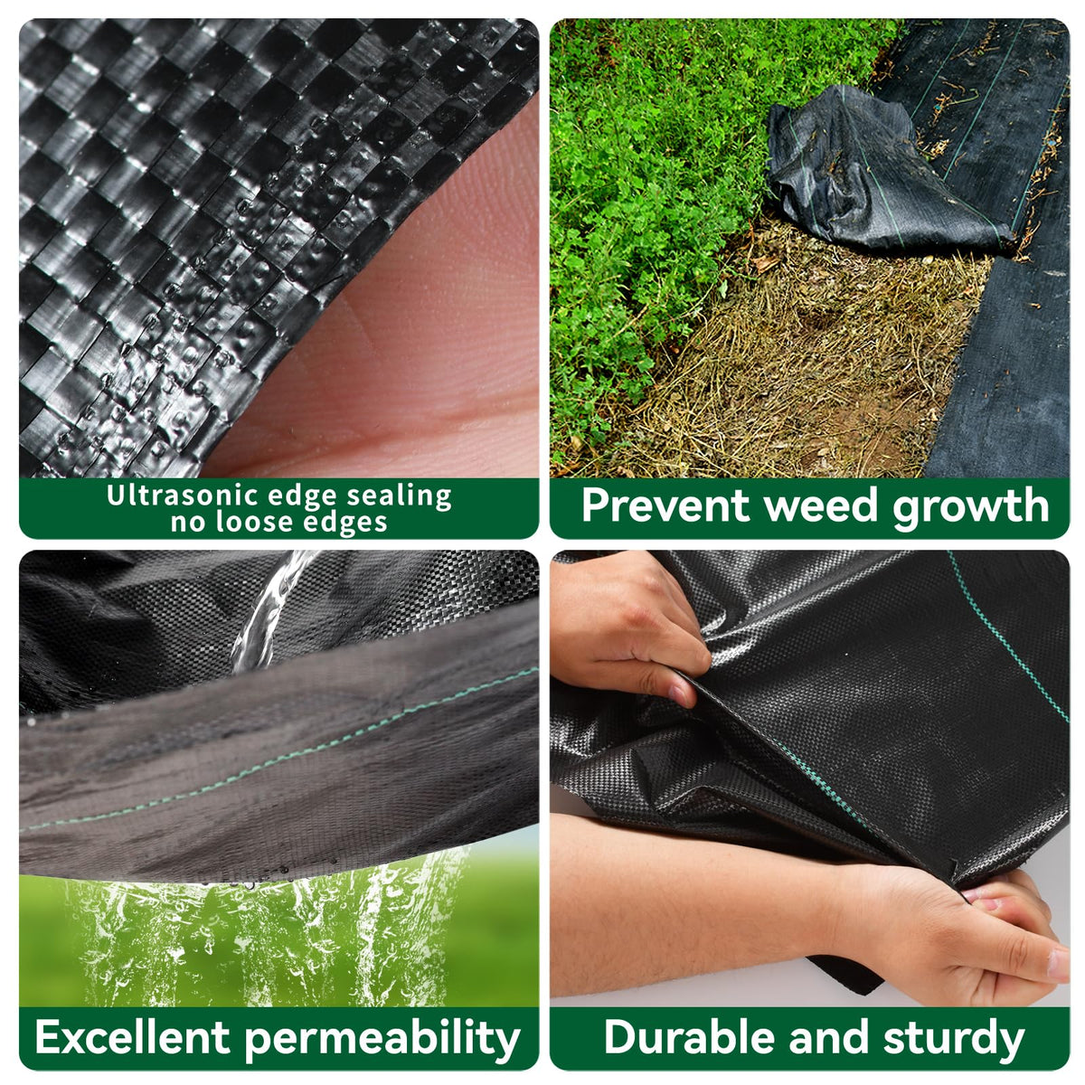 VBWSL easy-install weed barrier fabric simplifies garden setup