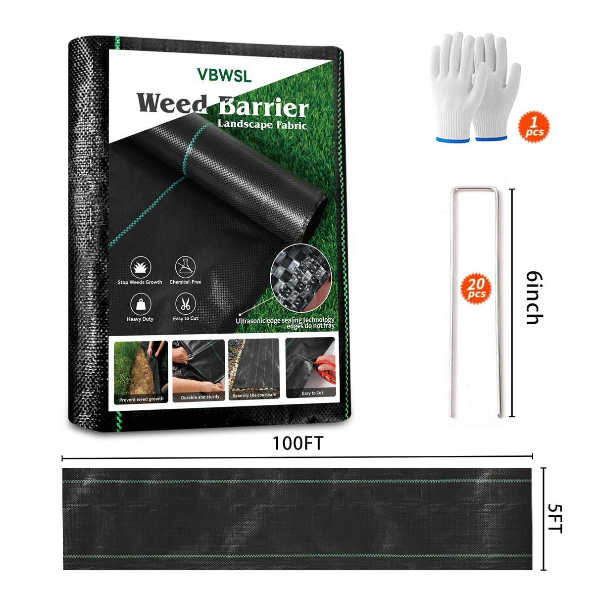 VBWSL heavy-duty landscaping fabric ready for long-lasting outdoor use
