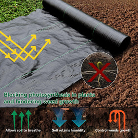 VBWSL permeable weed barrier fabric promotes drainage around plants