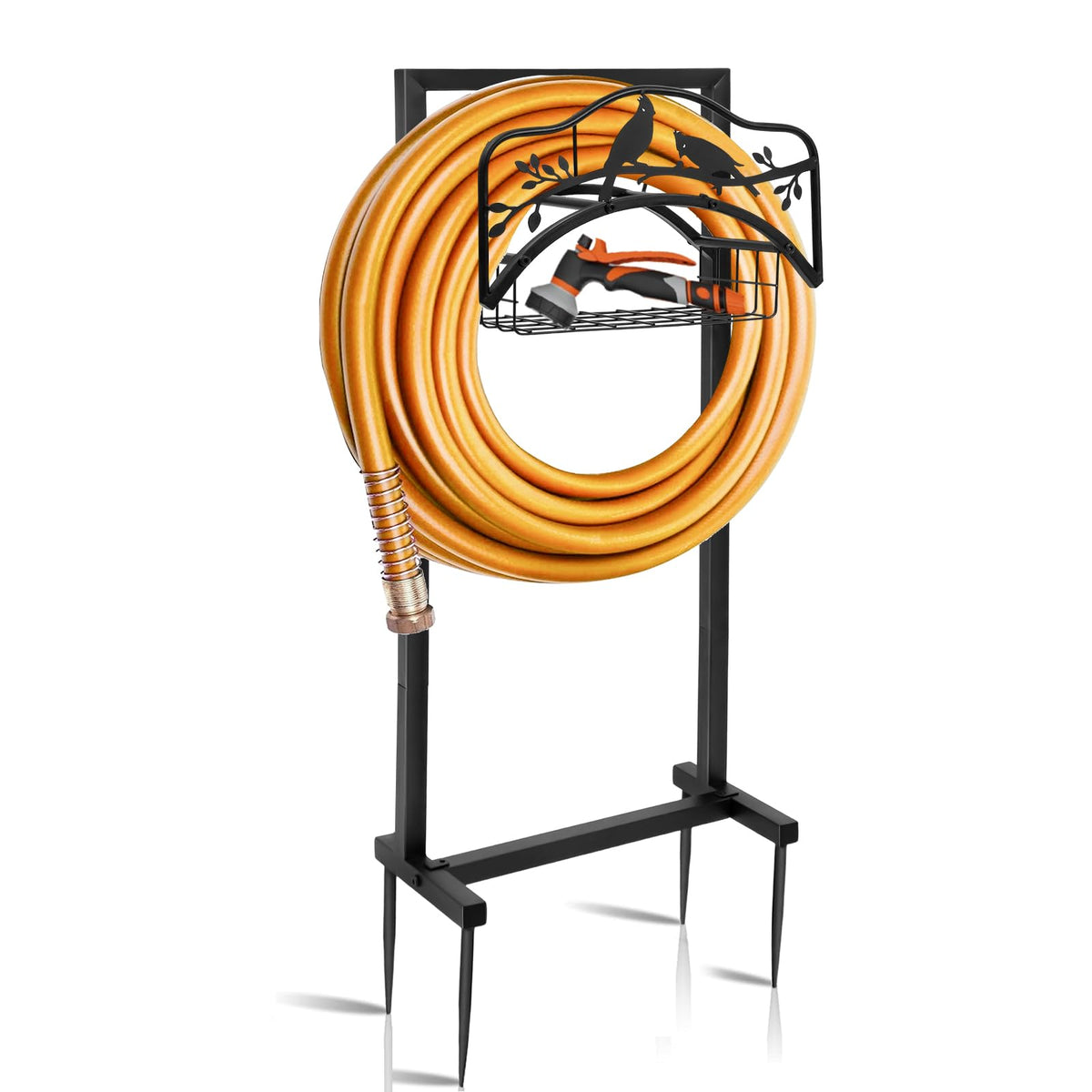 Vcaleets Garden Hose Holder base offers sturdy outdoor stability for long hoses.