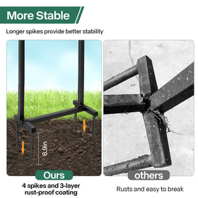 Vcaleets back hooks hold sprinklers or hand tools for quick garden access.