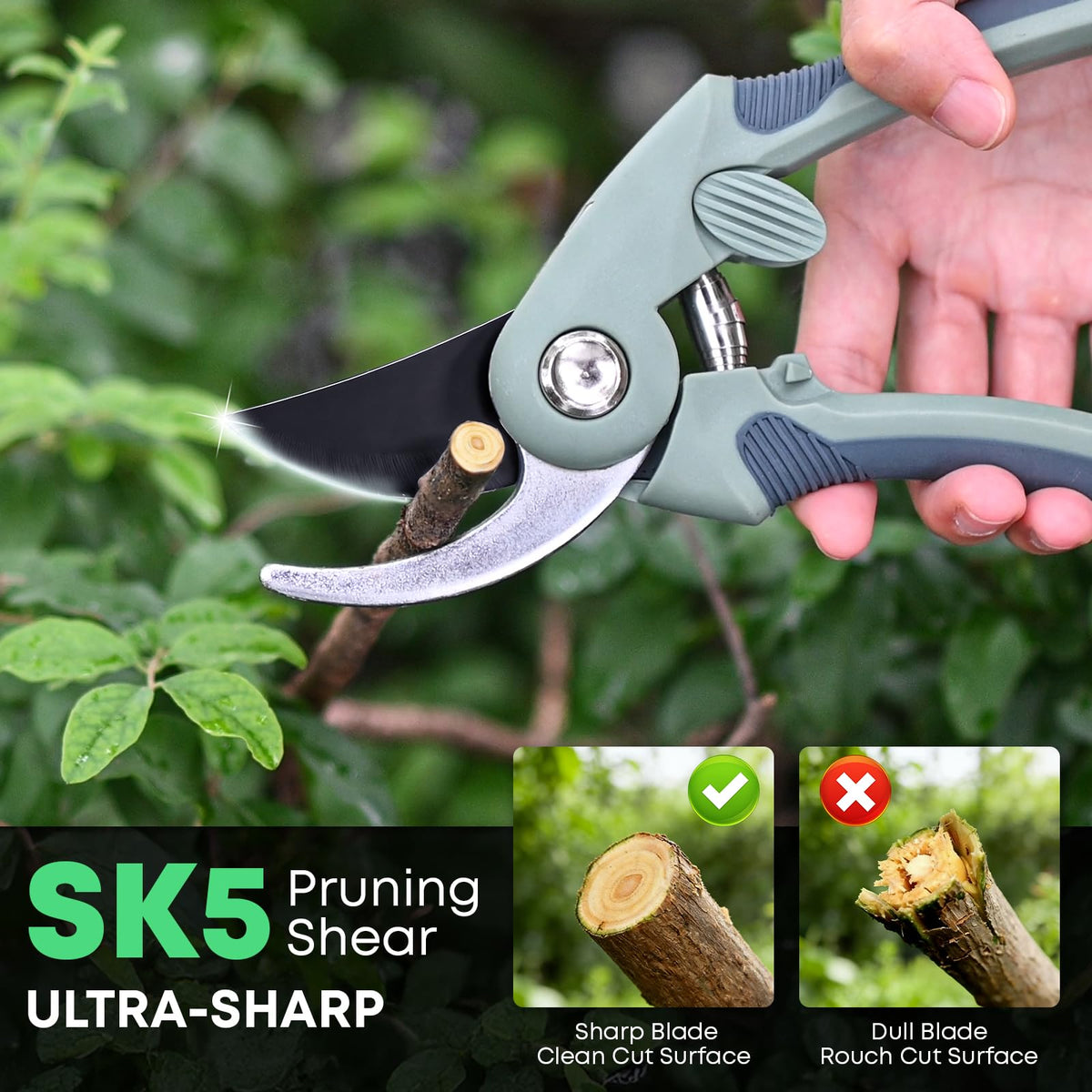 VCAN ACTIVE ergonomic handle with safety button for comfortable control.