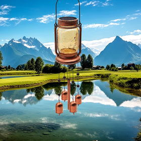 Vcdsoy mason jar wind chime pattern adds retro charm to garden