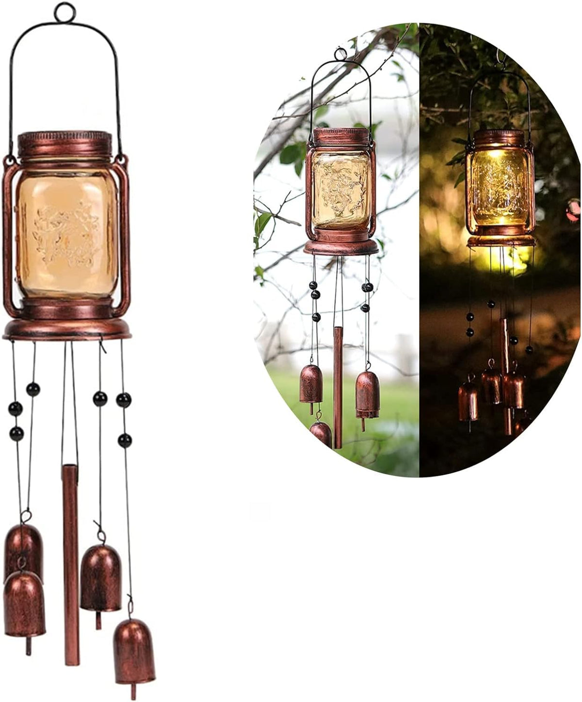 Vcdsoy solar wind chime night glow creates outdoor mood