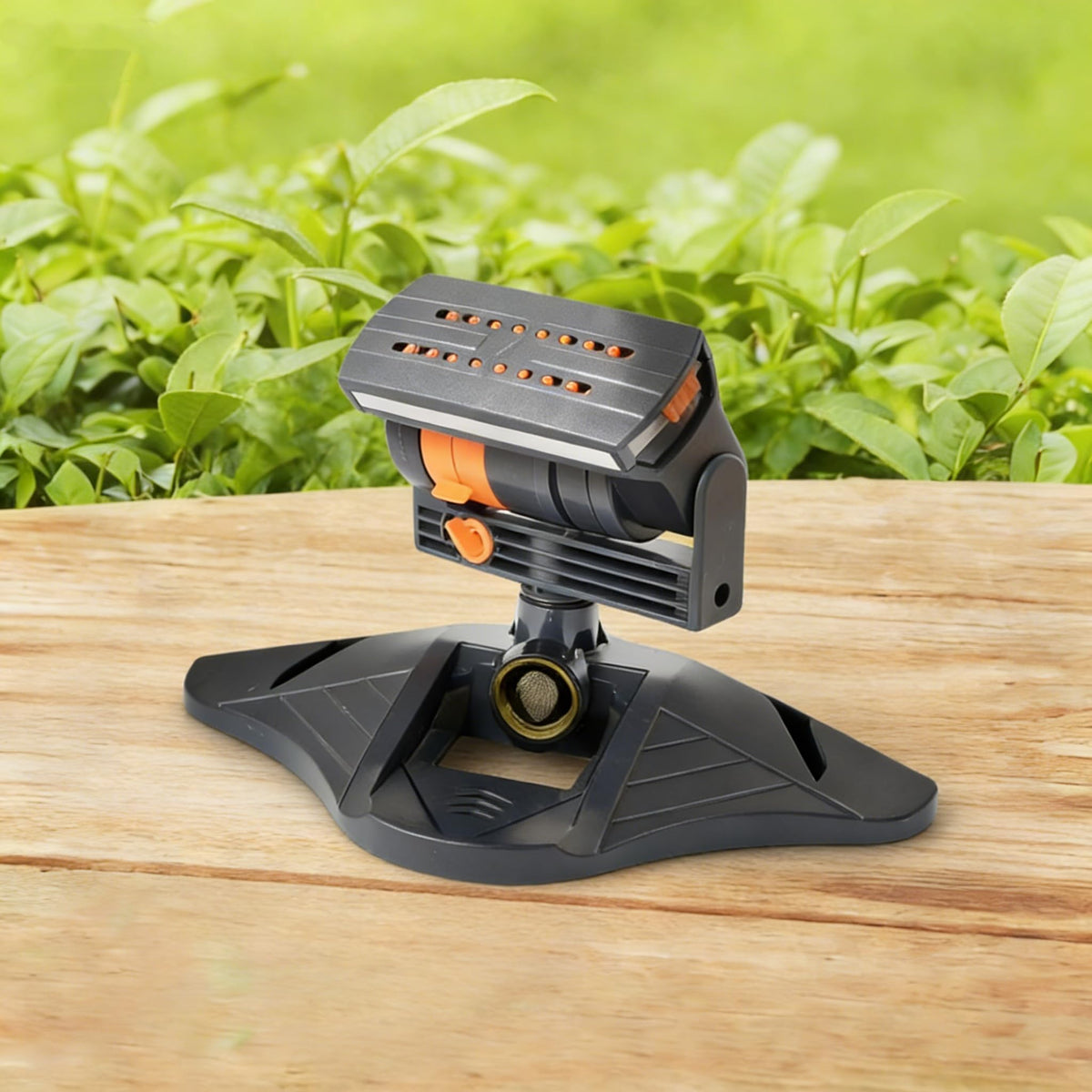 V.C.Formark upgraded sprinkler front view highlighting durable housing for even watering