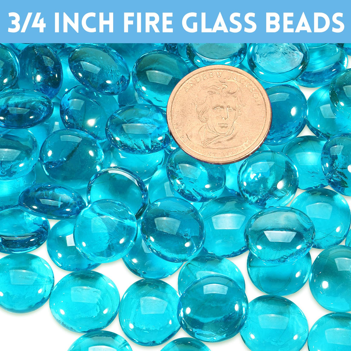 Vchin Caribbean Blue fire glass in a propane fire pit enhances flame color.