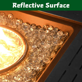 vchin fire pit table decor glass beads reflect light for daytime sparkle