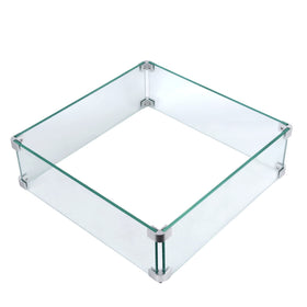 Vchin Fire Pit Wind Guard glass plates protect flames with tempered clarity.