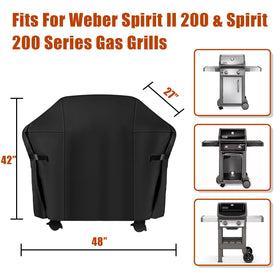 vchin 48L x 27W x 42H size covers larger grills.
