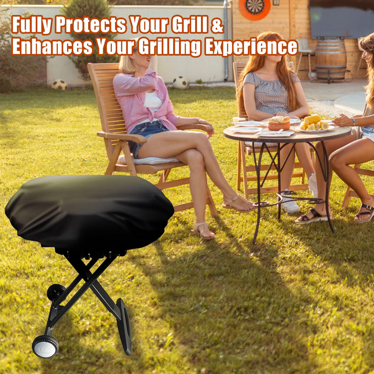vchin waterproof oxford fabric blocks rain for year-round grill protection