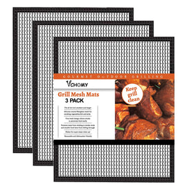 VCHOMY grill mesh mats front view showing a durable 3-pack for versatile grilling