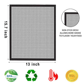 VCHOMY grill mesh mats packaging displays the 3-piece set for easy grilling prep