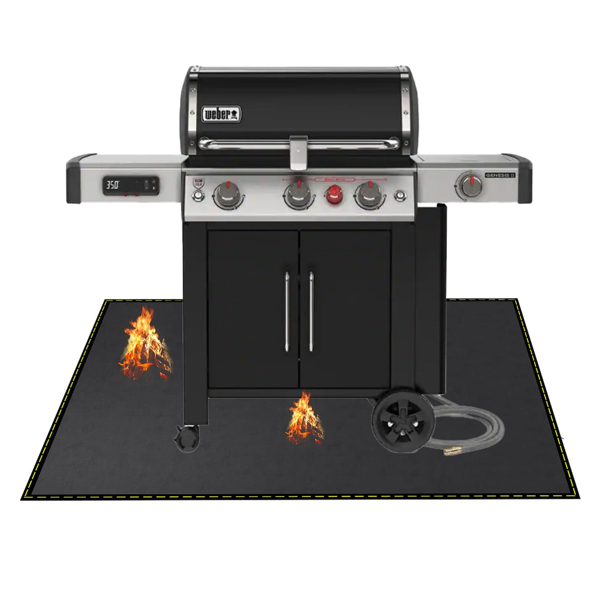 VCHOMY under-grill mat provides fireproof and waterproof protection for decks.