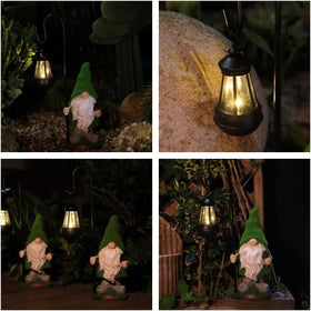 VChymm gnome setup on patio demonstrates whimsical porch decor charm.