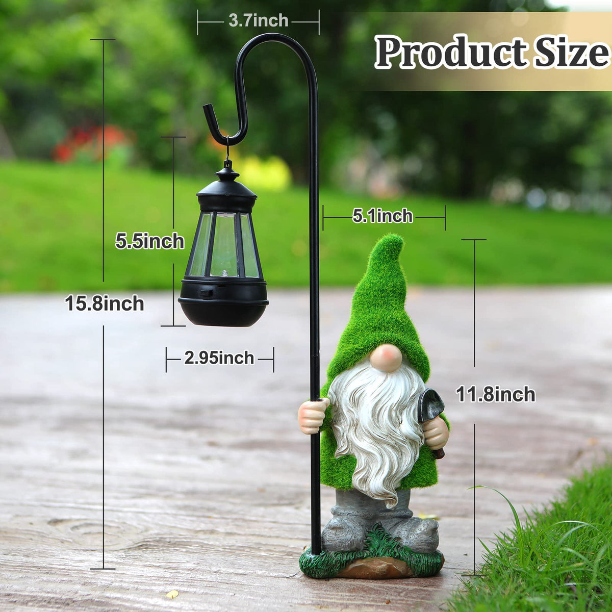 VChymm gnome resin is hand-painted with UV-resistant finish for durability.
