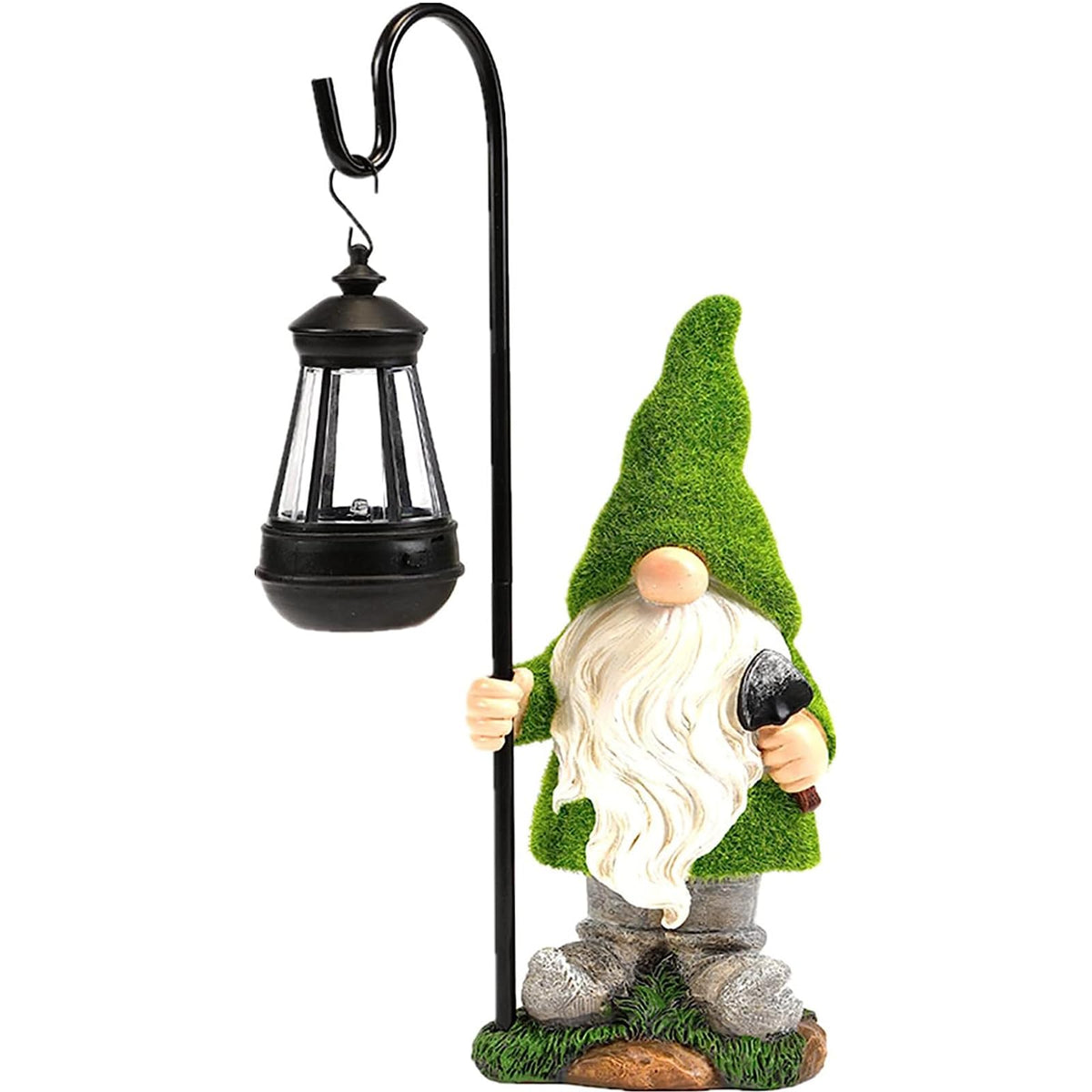 VChymm gnome solar light, front view, brightens outdoor spaces with solar-powered charm.
