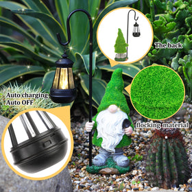 VChymm gnome at night glow enhances garden ambience without wiring.