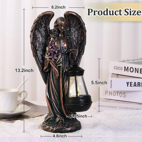VChymm resin weatherproof angel statue withstands rain and sun.