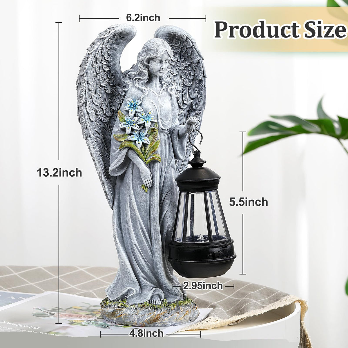 VChymm solar powered garden angel illuminates patios