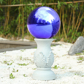 VCUTEKA indigo gazing globe brightens lawn and patio areas.