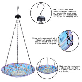 VCUTEKA birdfeeder hanging bowl provides easy feeding access for visiting birds