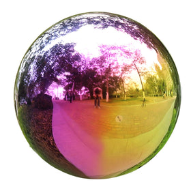 VCUTEKA Gazing Ball 10-Inch reflective surface enhances outdoor decor and light play.