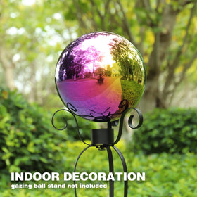 VCUTEKA Gazing Ball near the front door creates a welcoming reflective focal point.