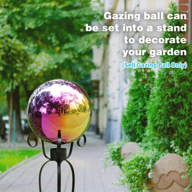 VCUTEKA Gazing Ball captures sunlight, producing dynamic garden reflections.