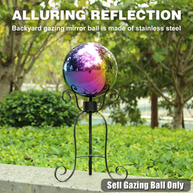 VCUTEKA Gazing Ball used as patio decor to highlight pathways and seating areas outdoors.
