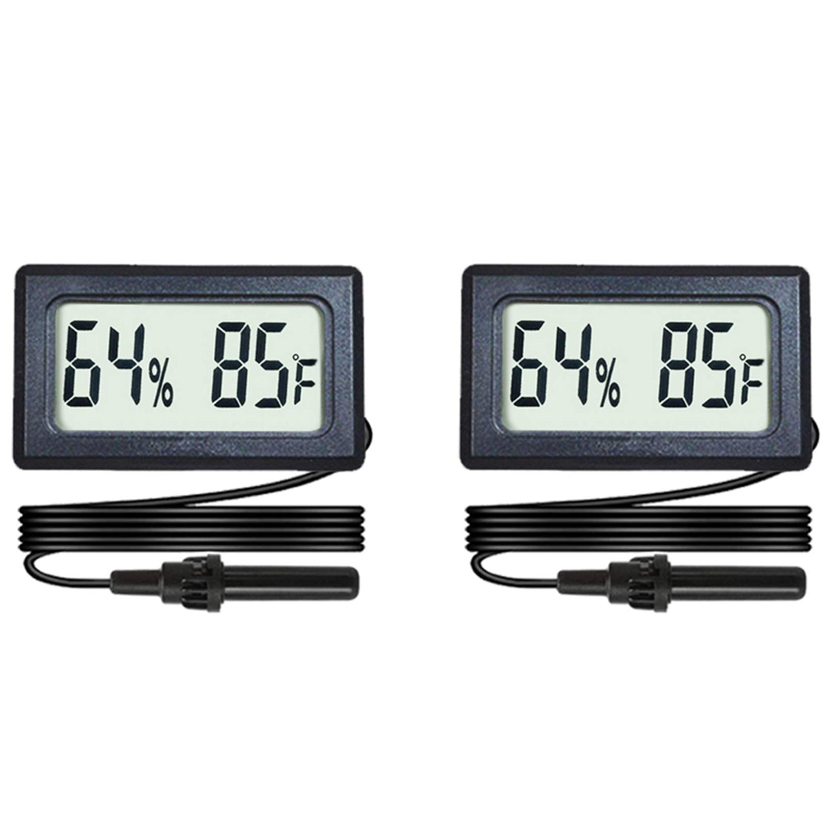 Veanic 2-pack mini hygrometer front view for quick climate checks in terrariums.
