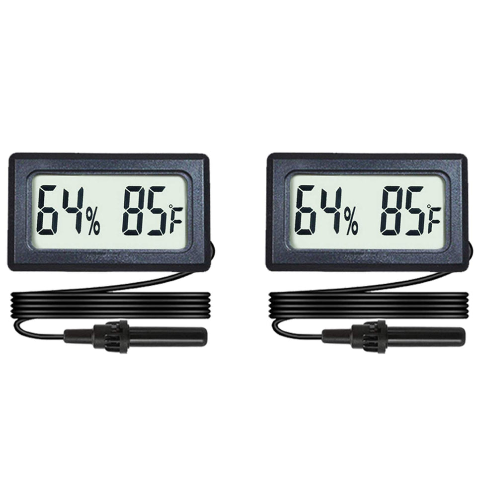 Veanic 2-pack mini hygrometer front view for quick climate checks in terrariums.