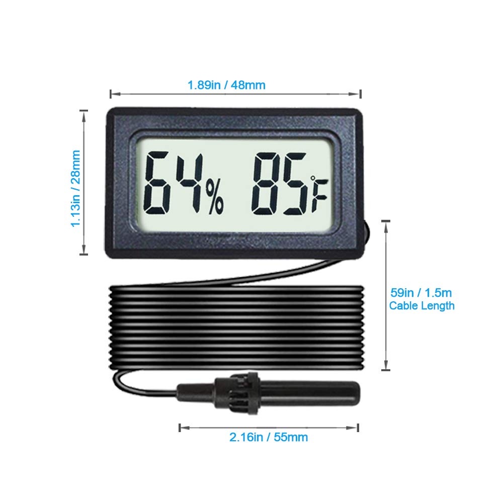 Veanic mini hygrometer LCD display shows temperature and humidity at a glance.