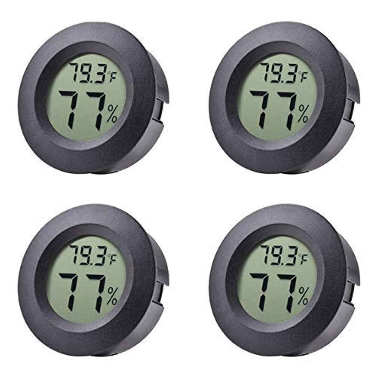 Veanic four-pack mini round hygrometer thermometer for compact spaces