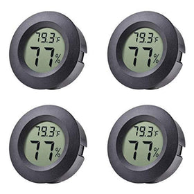 Veanic four-pack mini round hygrometer thermometer for compact spaces