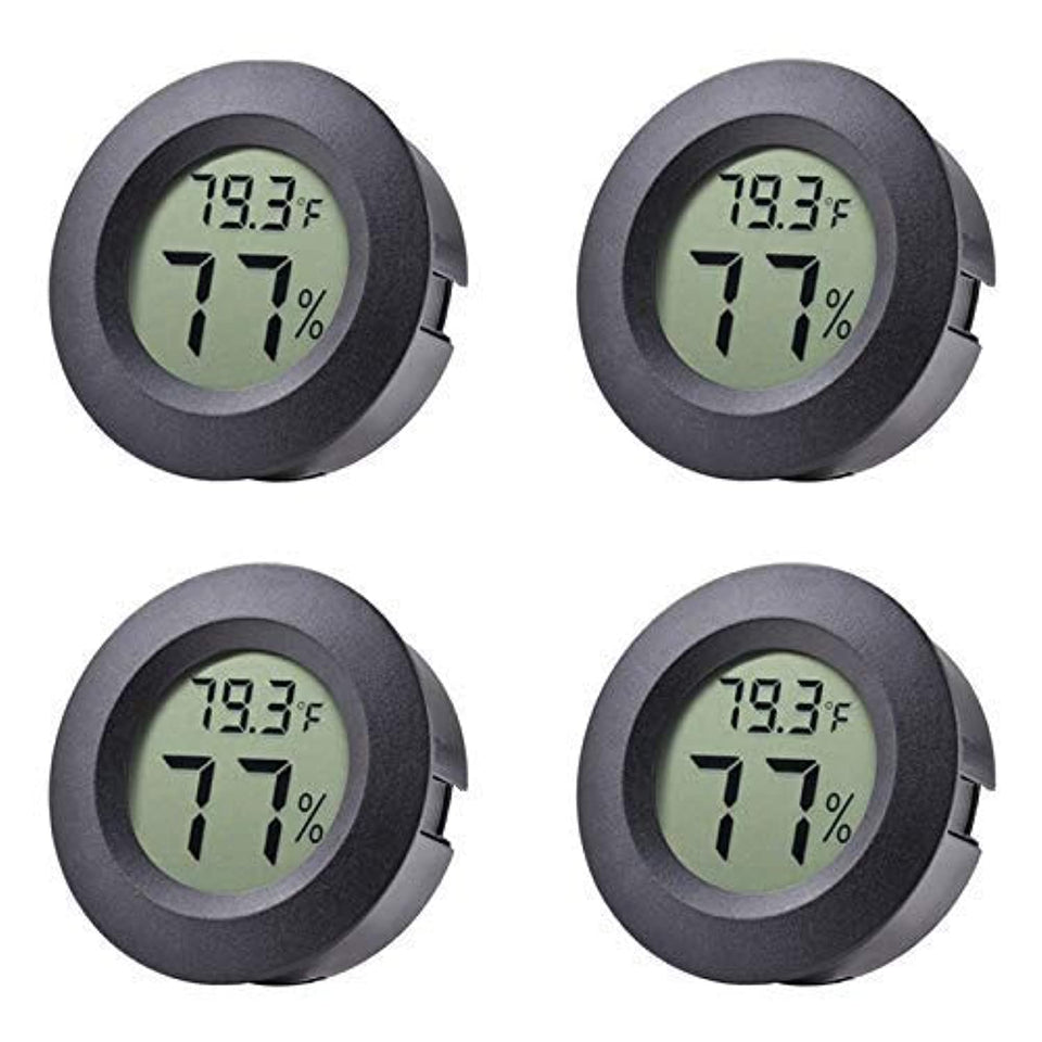 Veanic four-pack mini round hygrometer thermometer for compact spaces