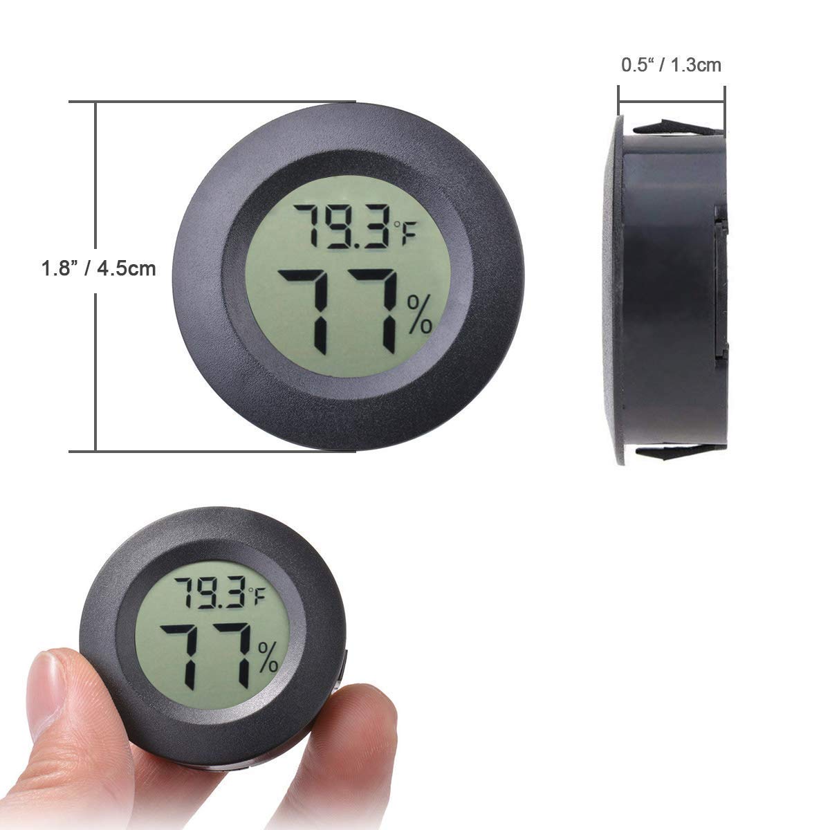 Veanic compact 1.8-inch diameter hygrometer fits tight spots like jars