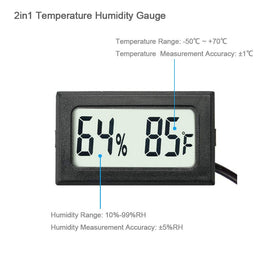 Veanic remote-probe hygrometer placement helps monitor terrarium conditions from a distance.