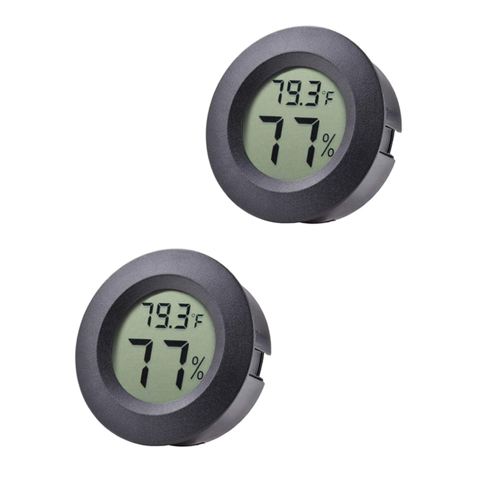 Veanic round hygrometer display showing temperature and humidity for precise room monitoring.