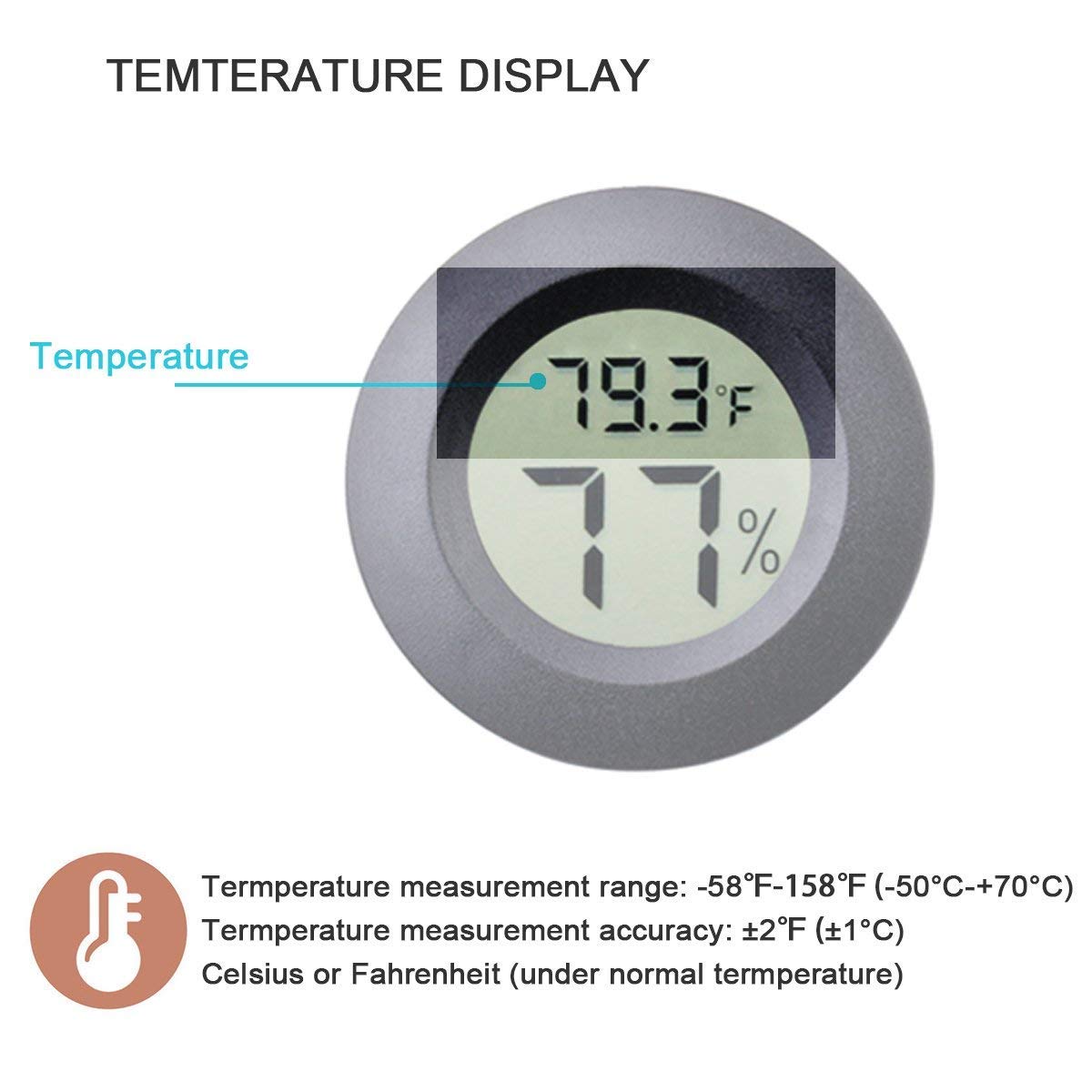 Veanic thermometer-hygrometer with wide ranges for diverse environments