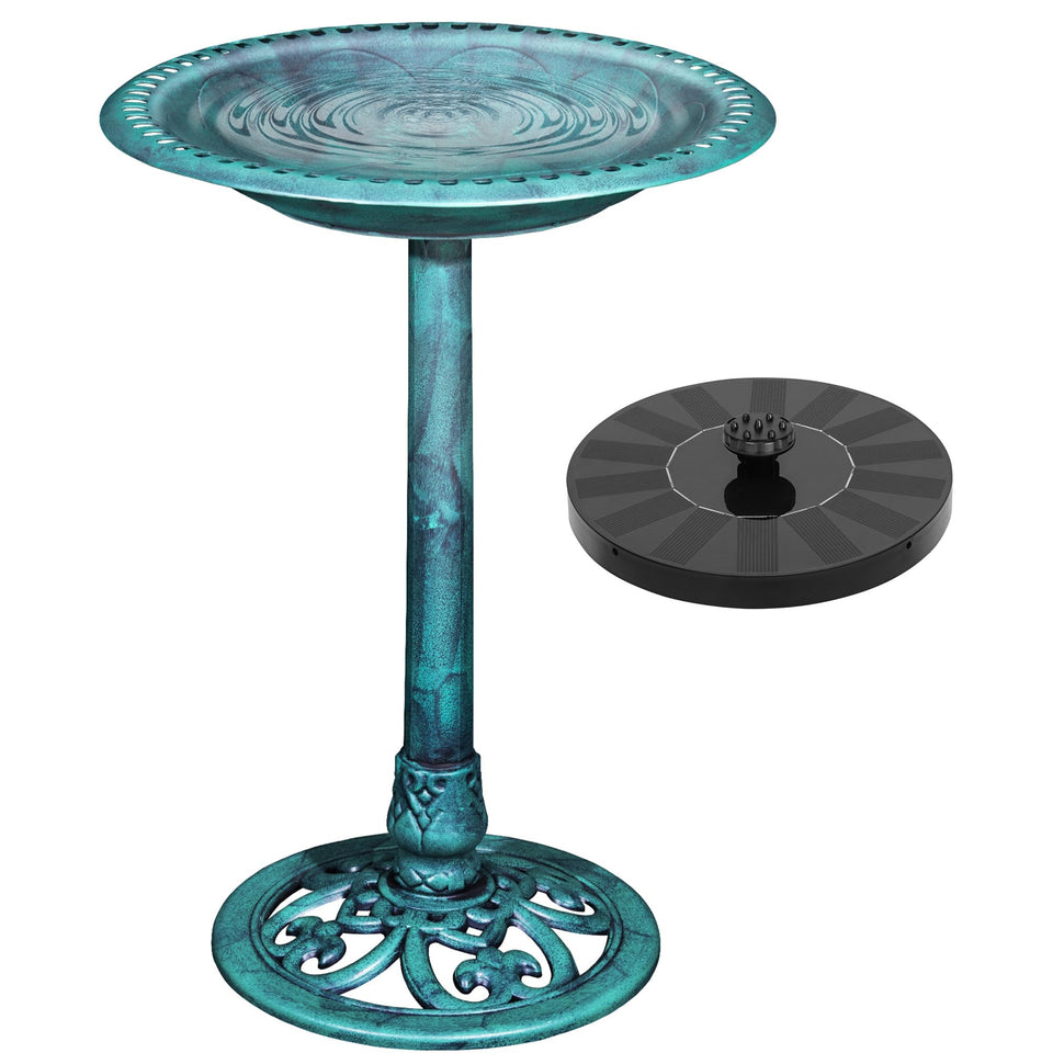 VECELO birdbath pedestal 28 inch in bronze finish boosts curb appeal in gardens