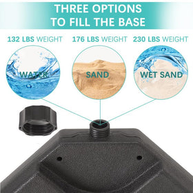 VECELO sand-fill option up to 176 pounds for maximum stability.