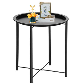 VECELO side table with removable tray for versatile living room setups.