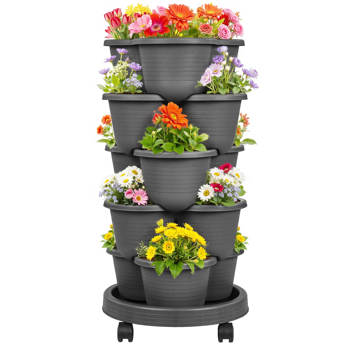 VECELO 5-tier vertical planter on balcony showing space-saving design for herbs